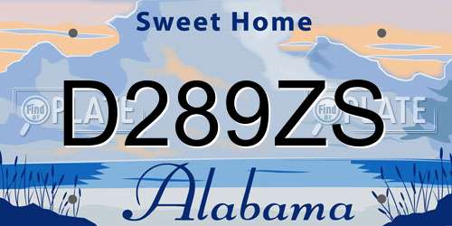 D289ZS Alabama License Plate