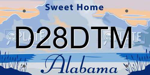 D28DTM Alabama License Plate