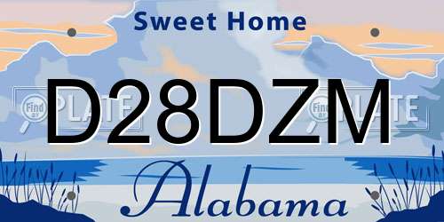 D28DZM Alabama License Plate