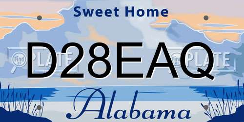 D28EAQ Alabama License Plate