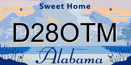 D28OTM Alabama License Plate