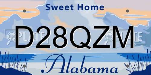 D28QZM Alabama License Plate