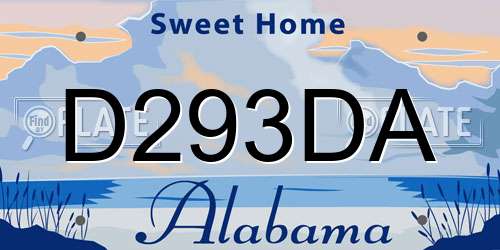 D293DA Alabama License Plate