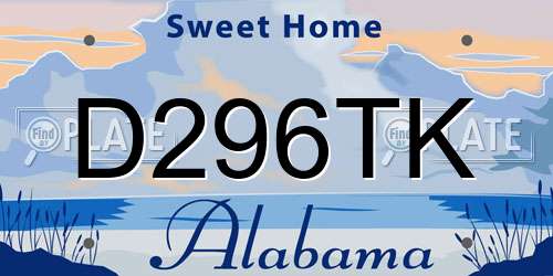 D296TK Alabama License Plate