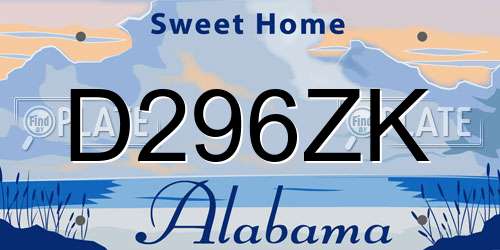 D296ZK Alabama License Plate