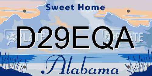 D29EQA Alabama License Plate