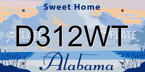 D312WT Alabama License Plate
