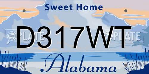 D317WT Alabama License Plate