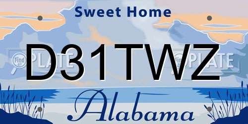D31TWZ Alabama License Plate