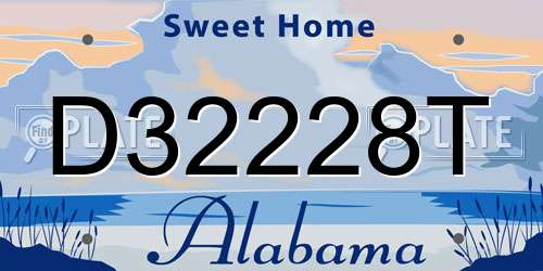 D32228T Alabama License Plate