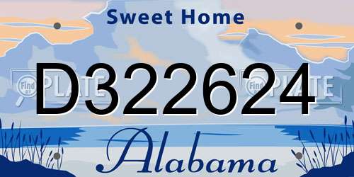 D322624 Alabama License Plate