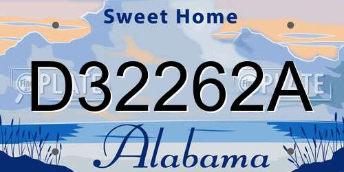 D32262A Alabama License Plate