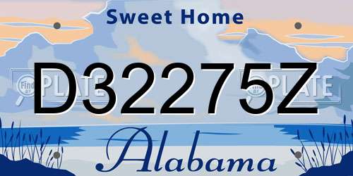 D32275Z Alabama License Plate