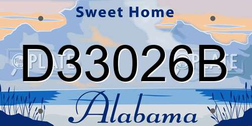D33026B Alabama License Plate