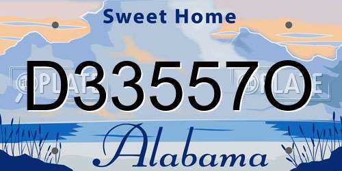 D33557O Alabama License Plate