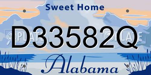 D33582Q Alabama License Plate