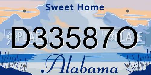 D33587O Alabama License Plate