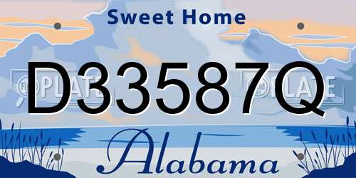 D33587Q Alabama License Plate