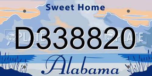 D338820 Alabama License Plate