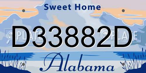 D33882D Alabama License Plate