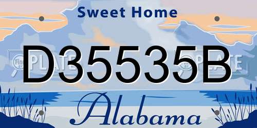 D35535B Alabama License Plate