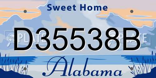 D35538B Alabama License Plate