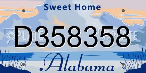 D358358 Alabama License Plate