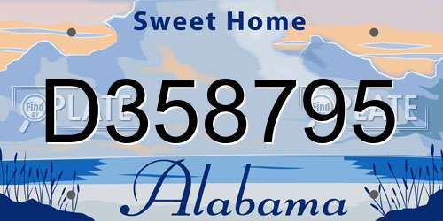 D358795 Alabama License Plate