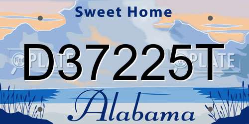 D37225T Alabama License Plate