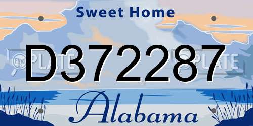 D372287 Alabama License Plate