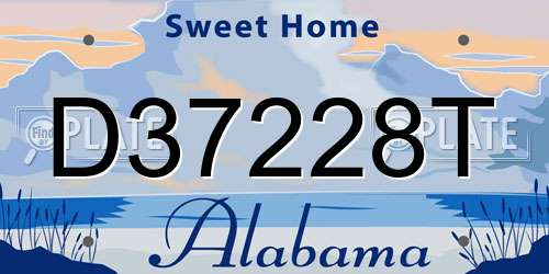D37228T Alabama License Plate