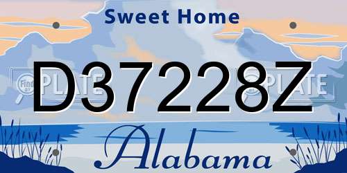 D37228Z Alabama License Plate