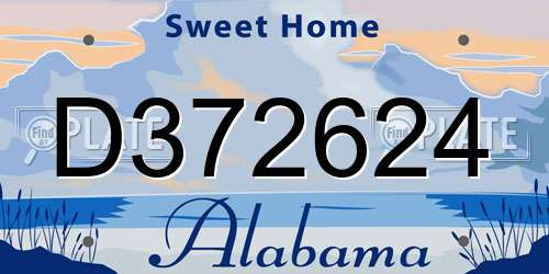 D372624 Alabama License Plate