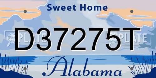 D37275T Alabama License Plate