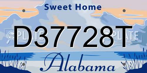 D37728T Alabama License Plate
