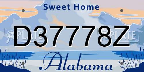 D37778Z Alabama License Plate