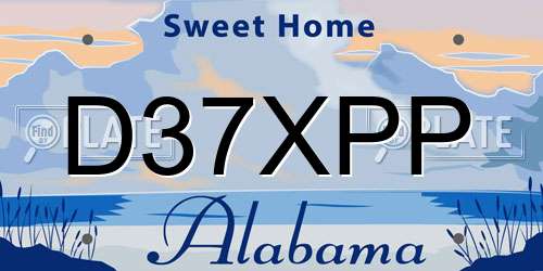 D37XPP Alabama License Plate