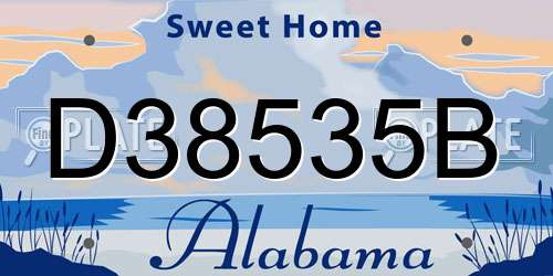 D38535B Alabama License Plate