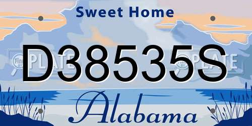 D38535S Alabama License Plate