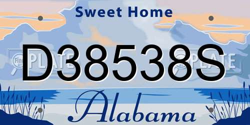 D38538S Alabama License Plate