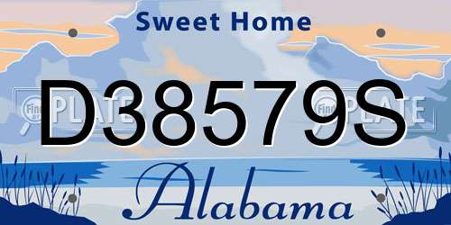 D38579S Alabama License Plate