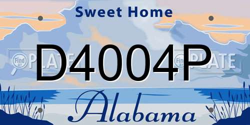 D4004P Alabama License Plate