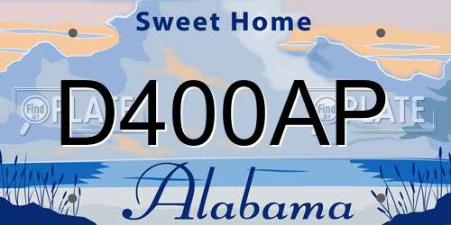 D400AP Alabama License Plate