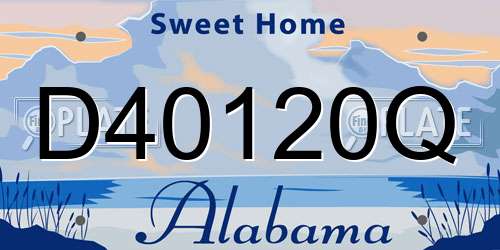 D40120Q Alabama License Plate