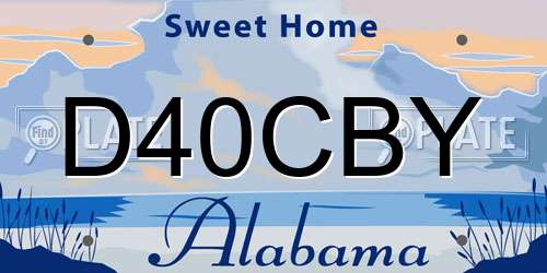D40CBY Alabama License Plate