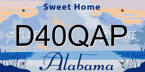 D40QAP Alabama License Plate