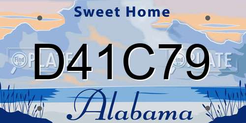 D41C79 Alabama License Plate
