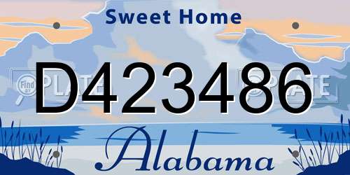 D423486 Alabama License Plate