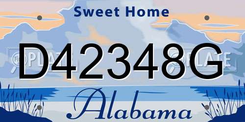 D42348G Alabama License Plate