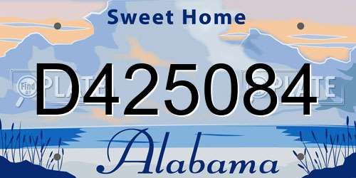 D425084 Alabama License Plate